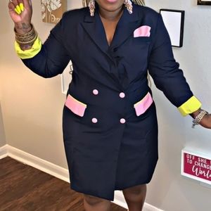 NWOT Navy Blue&Pink Blazer Dress